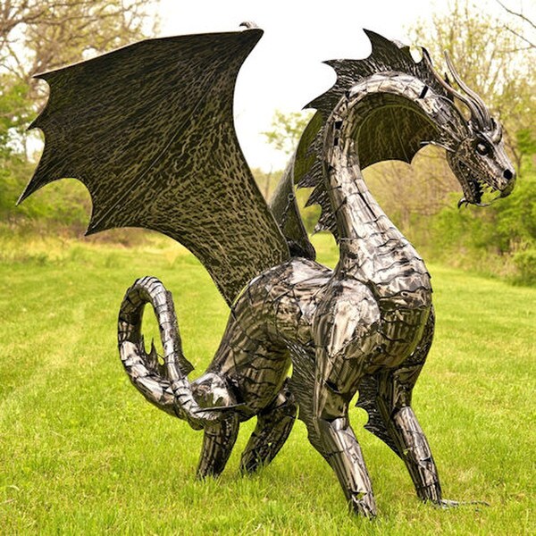 Dragon Statue 6 Feet Tall Iron Sculpture